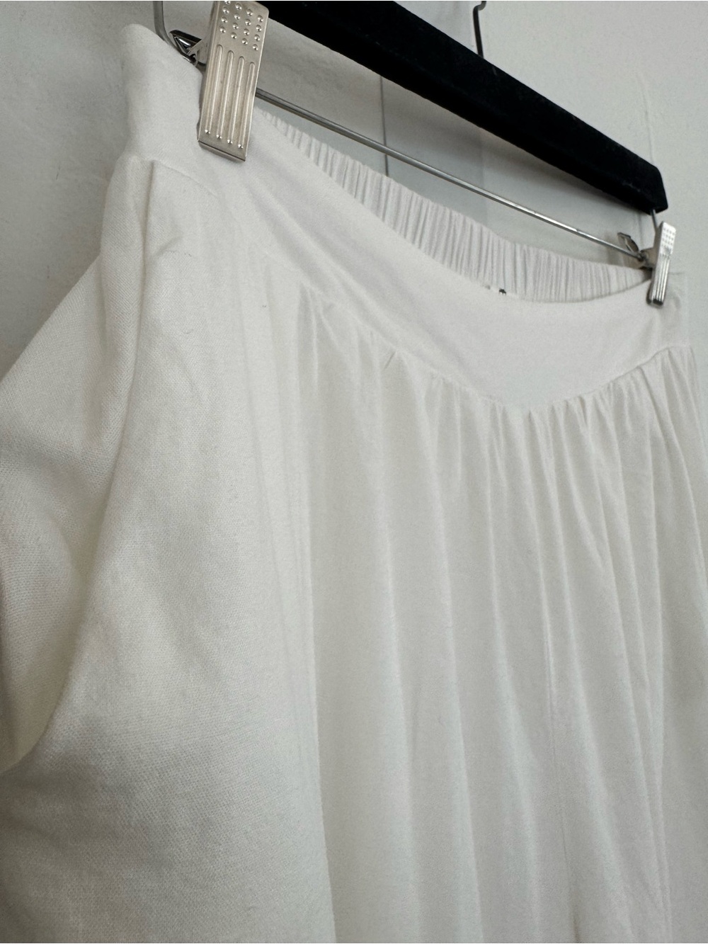 Modesees White Tapered Flowy Pleated Cuffed Balloon Pants Minimalist Lined - Picture 5 of 12